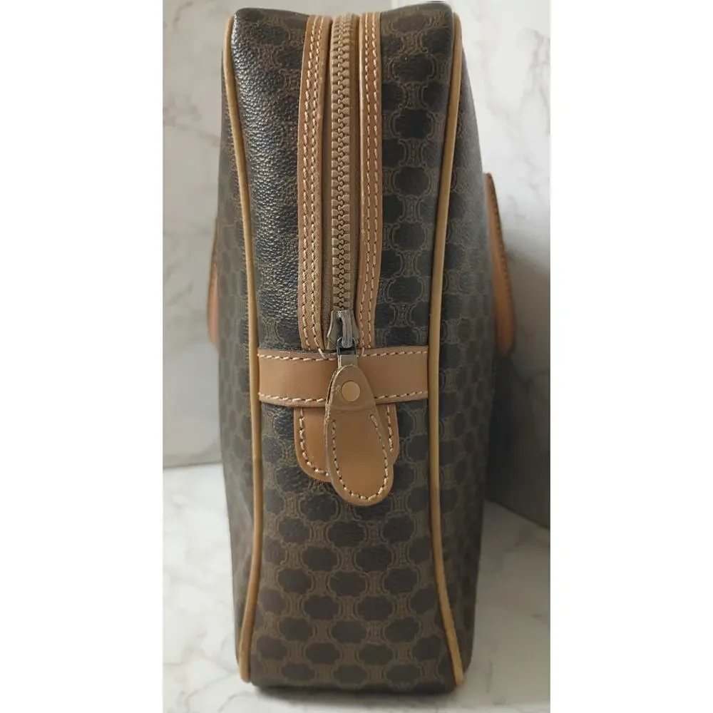 CELINE Vintage Macadam Pattern Triomphe Bag/Briefcase - EUC